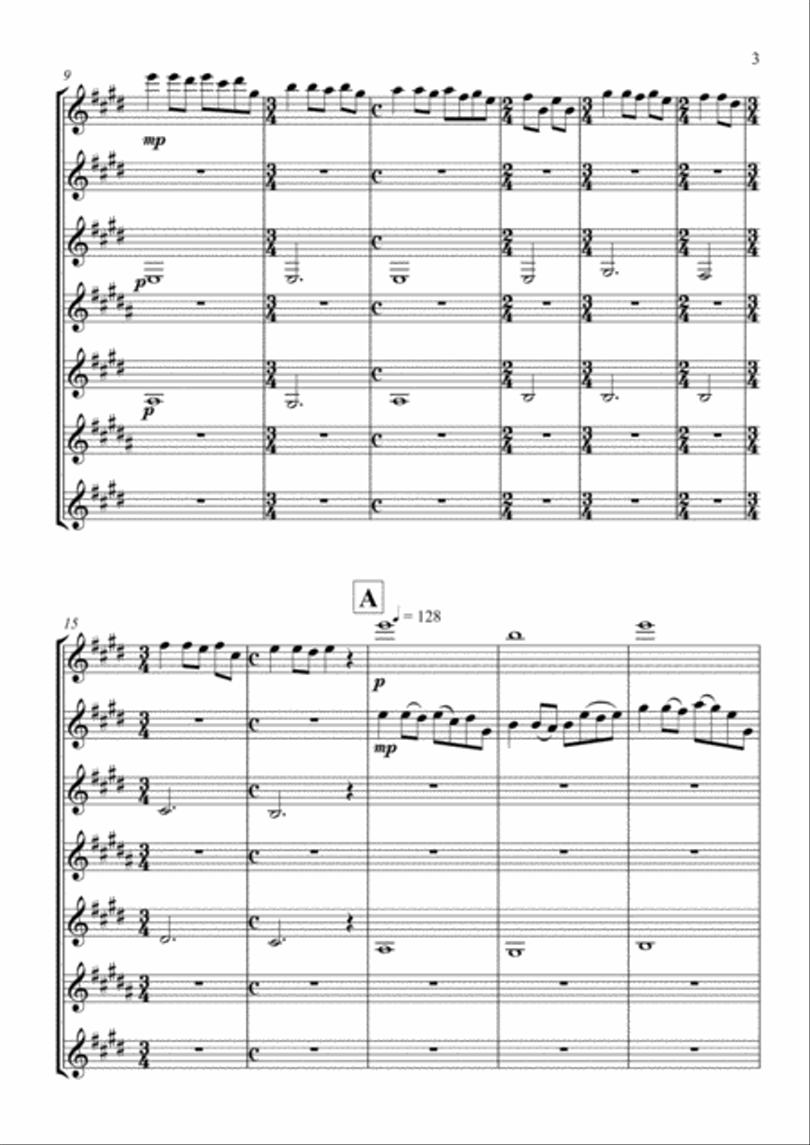 Ruach (Air in Motion) for Clarinet Choir Clarinet Choir scores gallery preview page 3