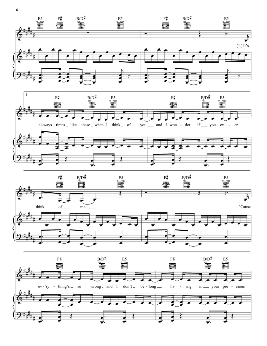 A Thousand Miles Acoustic Guitar scores gallery preview page 4