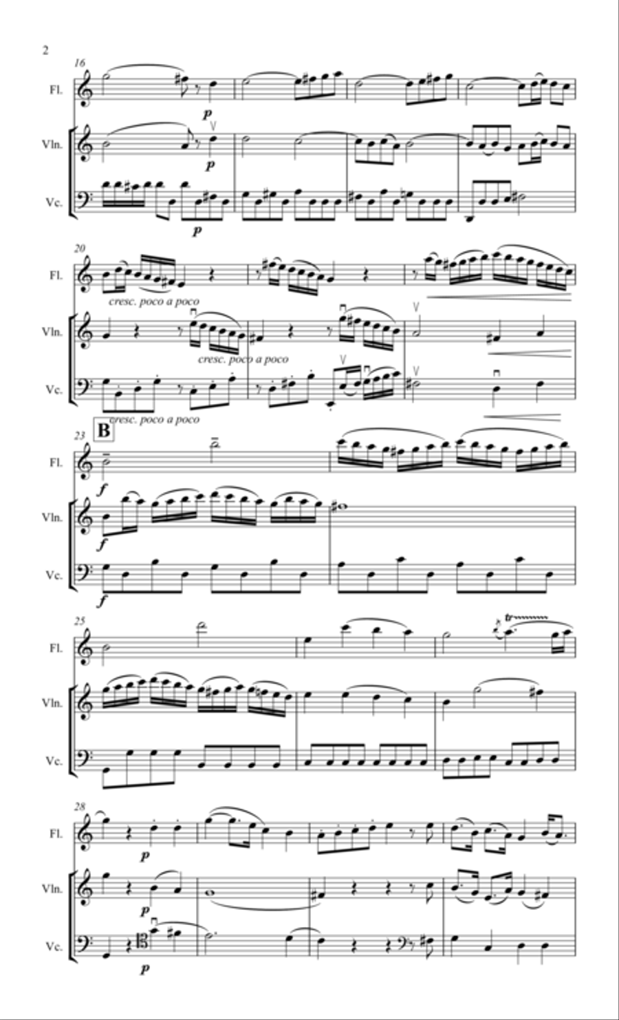 Haydn, Trio for flute, violin & cello Small Ensemble scores gallery preview page 3