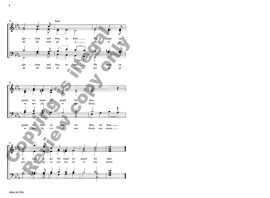 Two National Anthems 4-Part scores gallery preview page 4