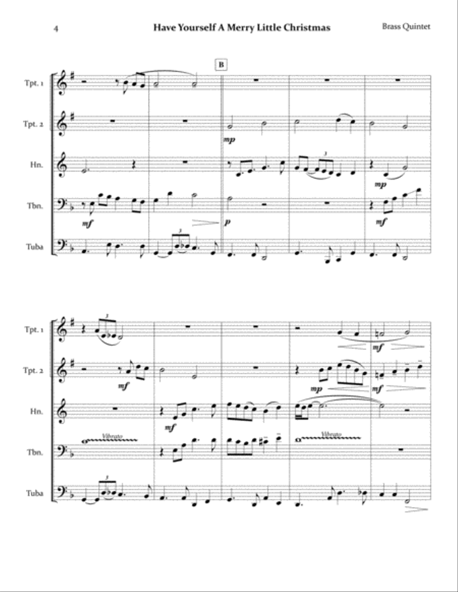 Have Yourself A Merry Little Christmas from MEET ME IN ST. LOUIS Brass Ensemble scores gallery preview page 5