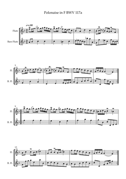 Selections from The Anna Magdalena Bach Book arranged for Flute Duet