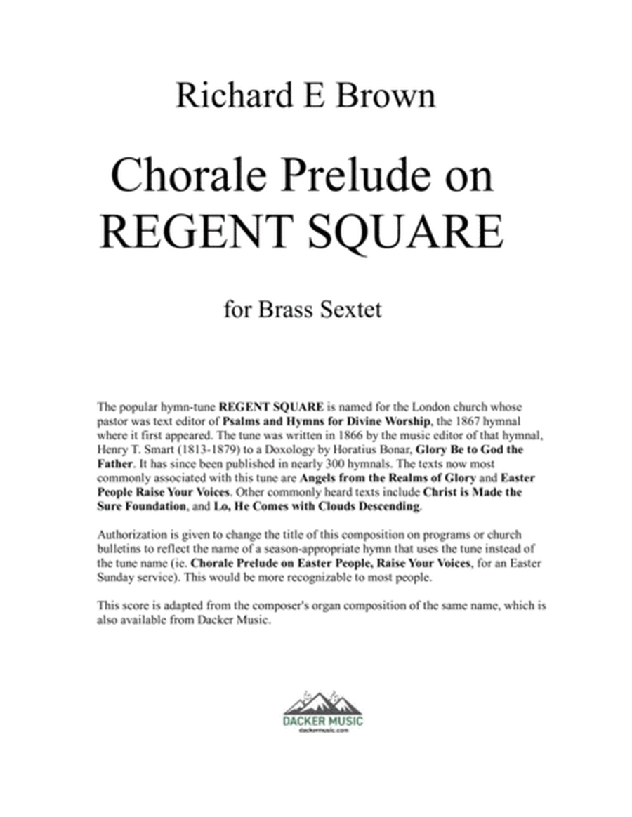 Chorale Prelude on Regent Square - Brass Sextet image number null