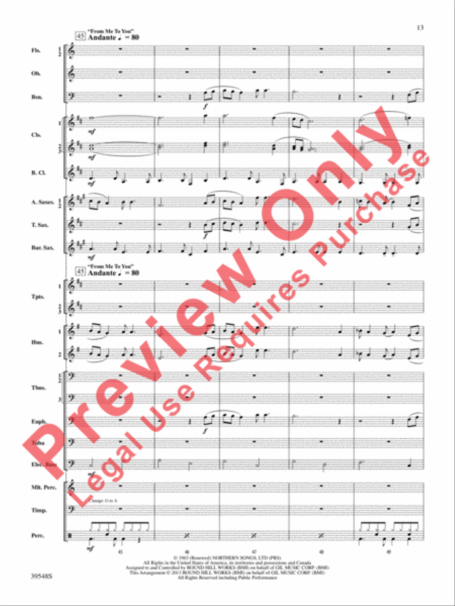 The Beatles Remembered Concert Band scores gallery preview page 14