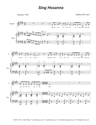 Sing Hosanna (Vocal Quartet - (SATB)