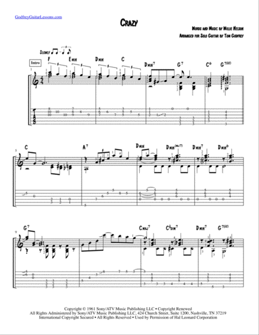Crazy Crazy Electric Guitar scores gallery preview page 1