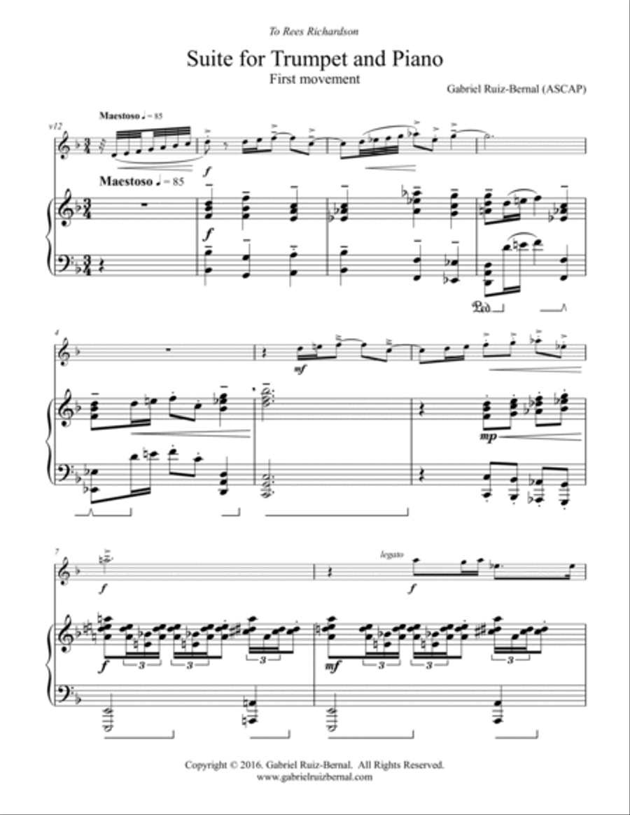 SUITE FOR TRUMPET AND PIANO Trumpet Solo scores gallery preview page 5