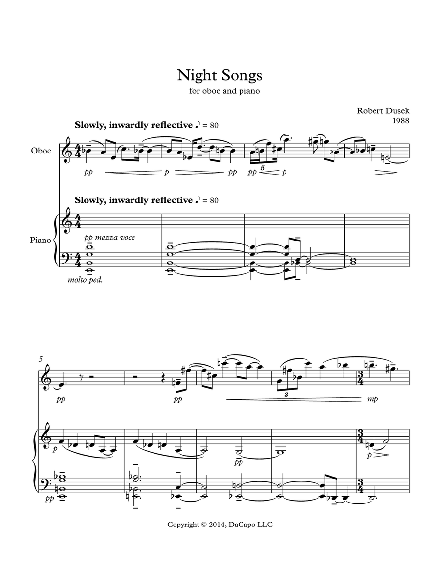 Night Songs Night Songs Chamber Music scores gallery preview page 2