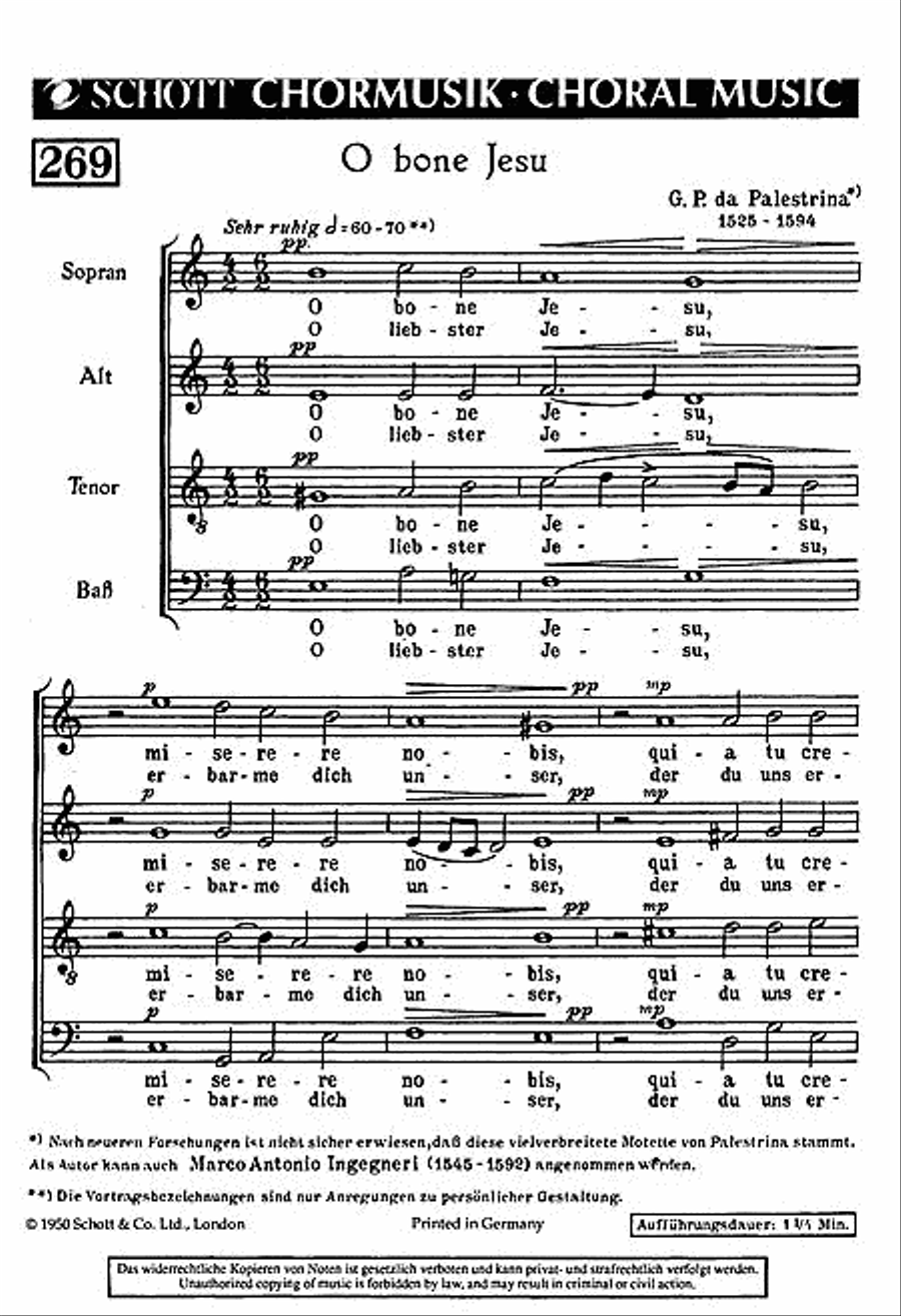 O Bone Jesu 4-Part scores gallery preview page 1