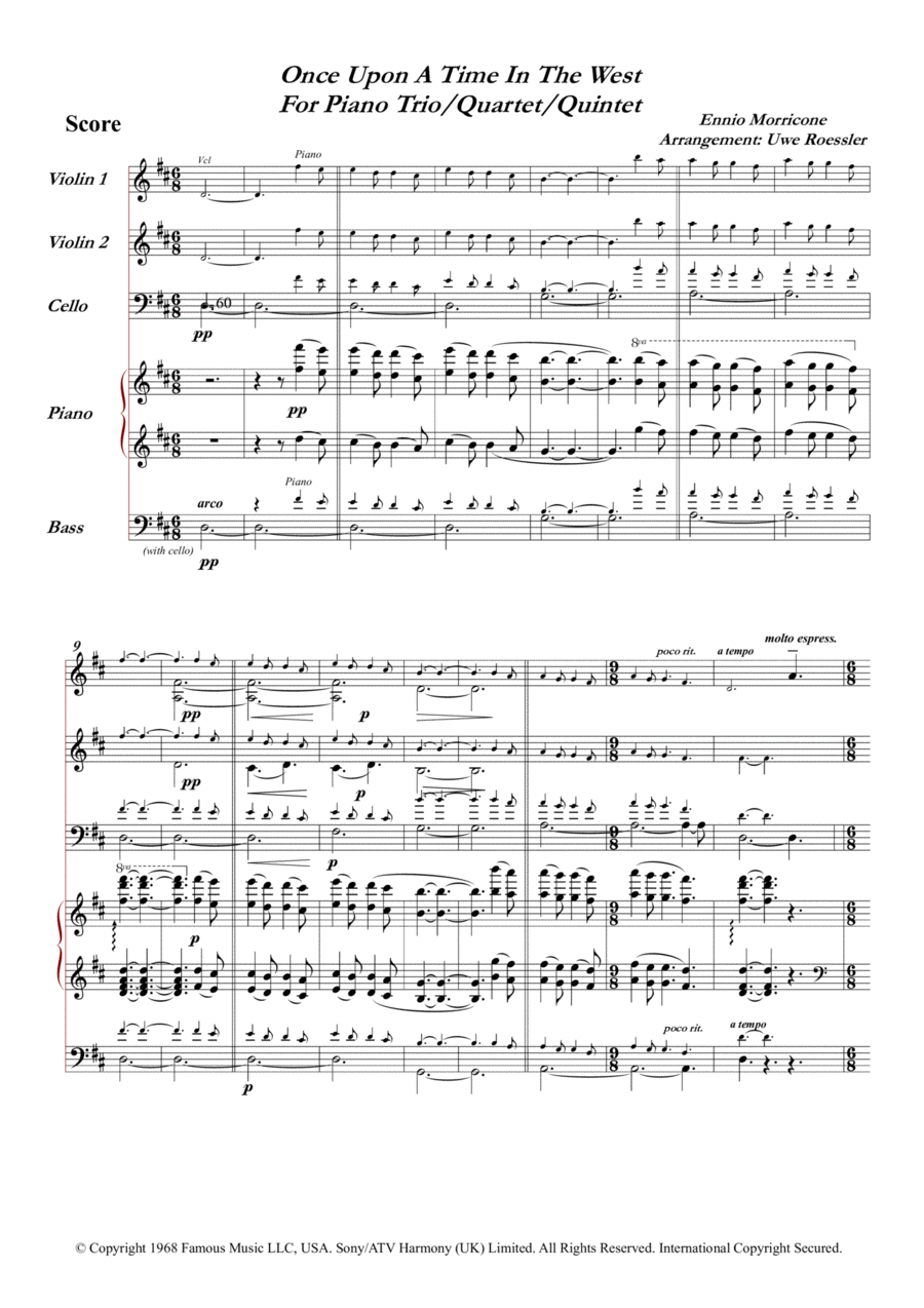 Once Upon A Time In The West Piano Trio scores gallery preview page 1