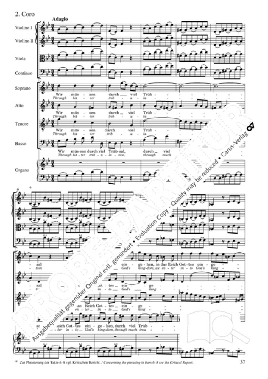 Through bitter tribulation we enter into God's kingdom (Wir mussen durch viel Trubsal in das Reich Gottes eingehen) 4-Part scores gallery preview page 38