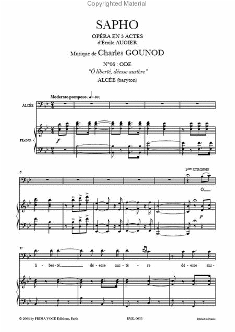 O liberte, deesse austere from Sapho Baritone Voice scores gallery preview page 2