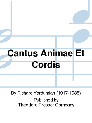 Book cover for Cantus Animae et Cordis