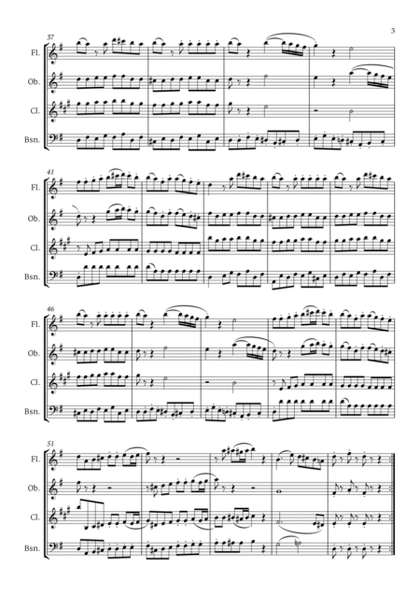 Eine kleine Nachtmusik in G Major by Mozart K 525 for Woodwind Quartet image number null