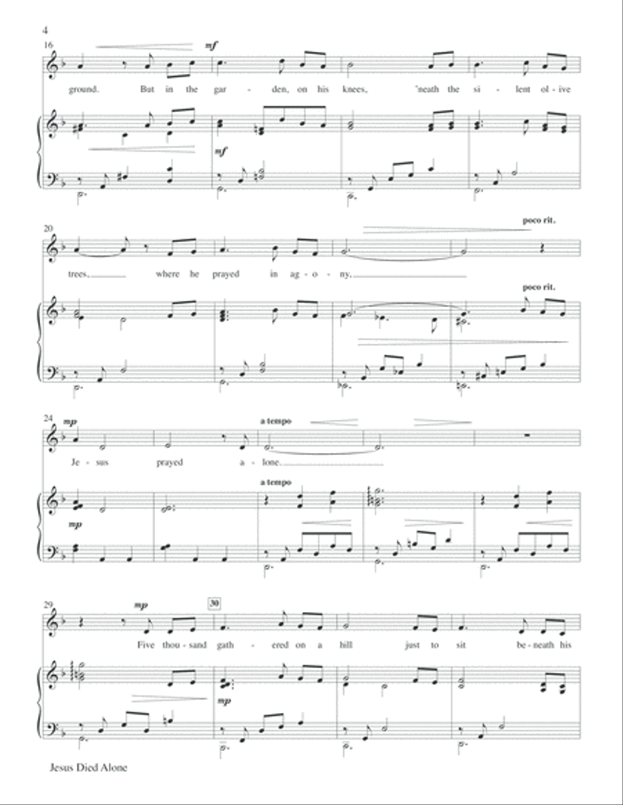 Jesus Died Alone Voice Solo scores gallery preview page 4