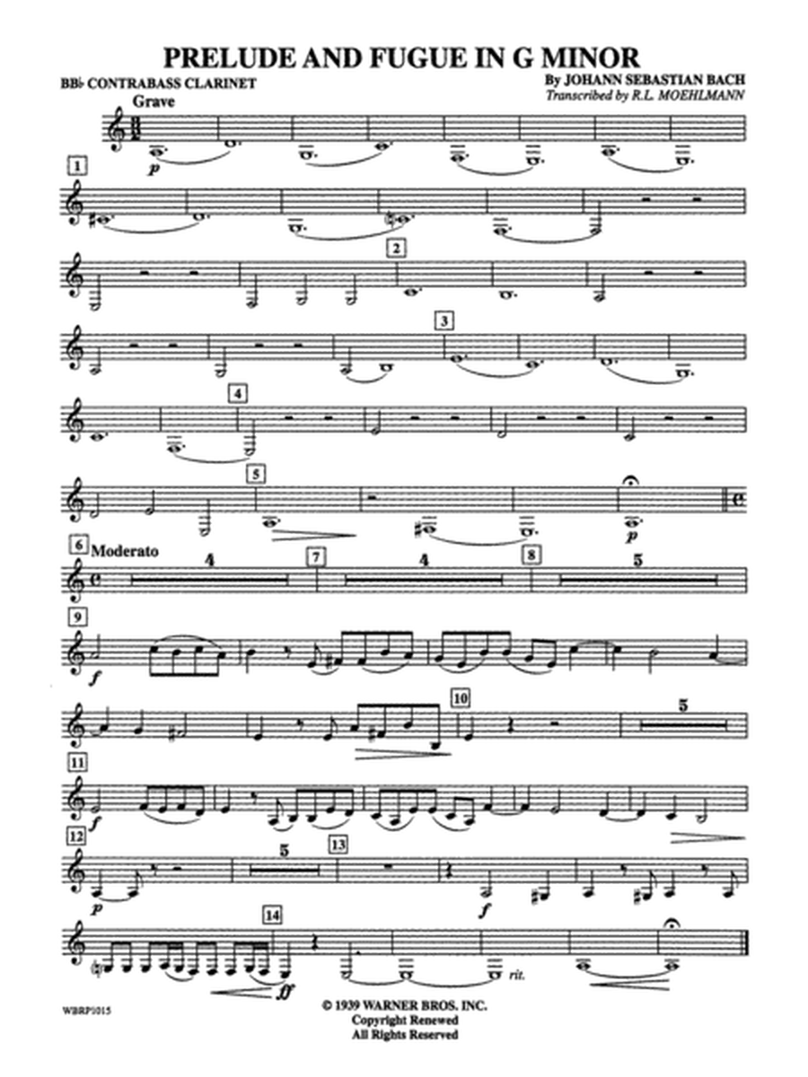 Prelude and Fugue in G Minor: B-flat Contrabass Clarinet