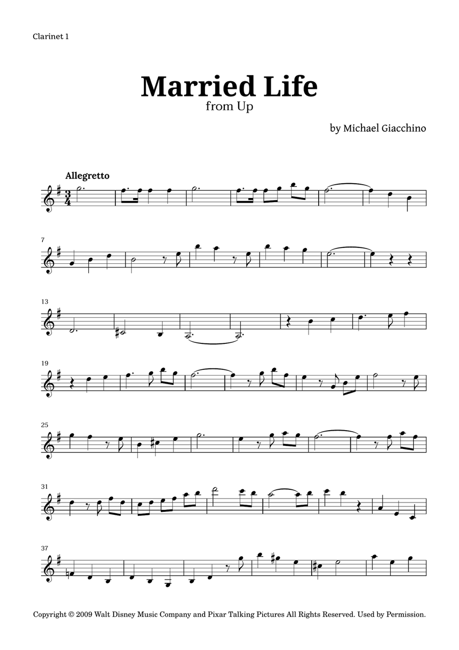 Married Life Clarinet Duet scores gallery preview page 4