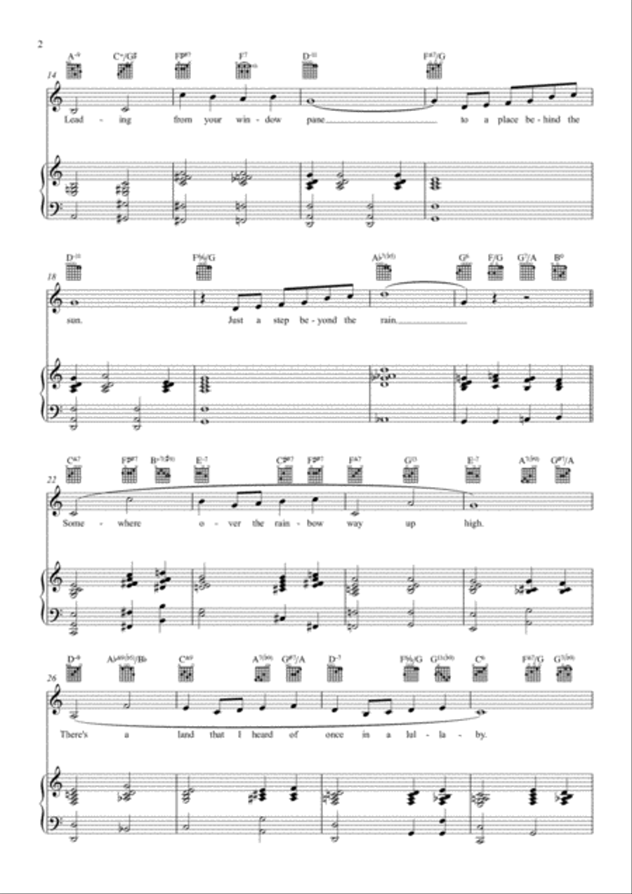 Over The Rainbow (from The Wizard Of Oz) Voice scores gallery preview page 2