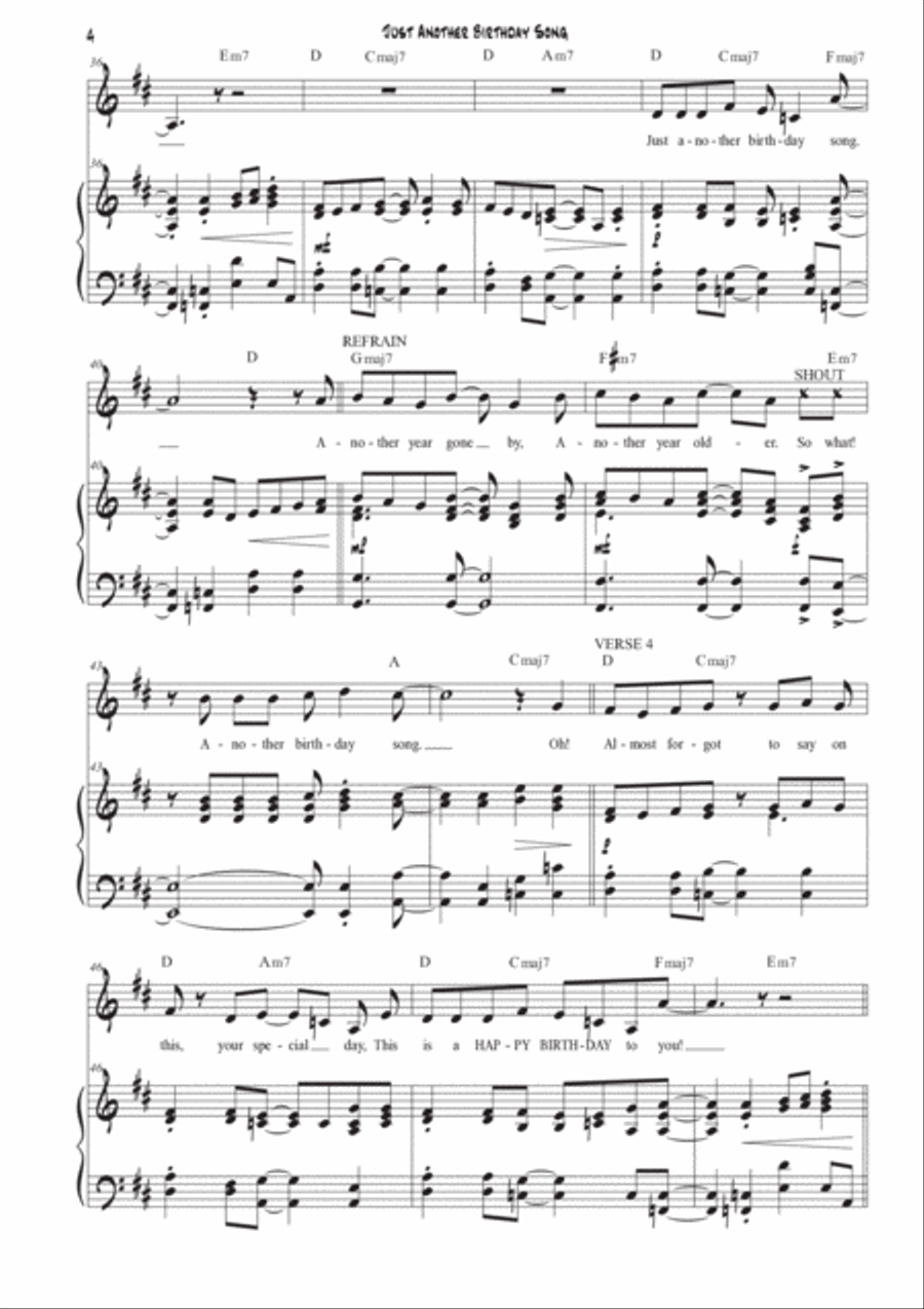 Just Another Birthday Song - Swing Edition Voice scores gallery preview page 4