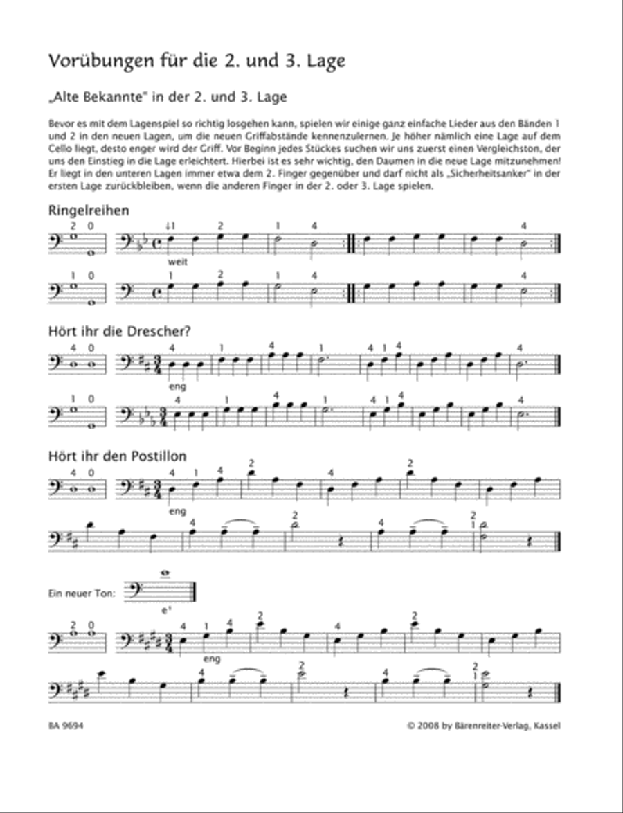 Früher Anfang auf dem Cello, Band 4 String Methods scores gallery preview page 3