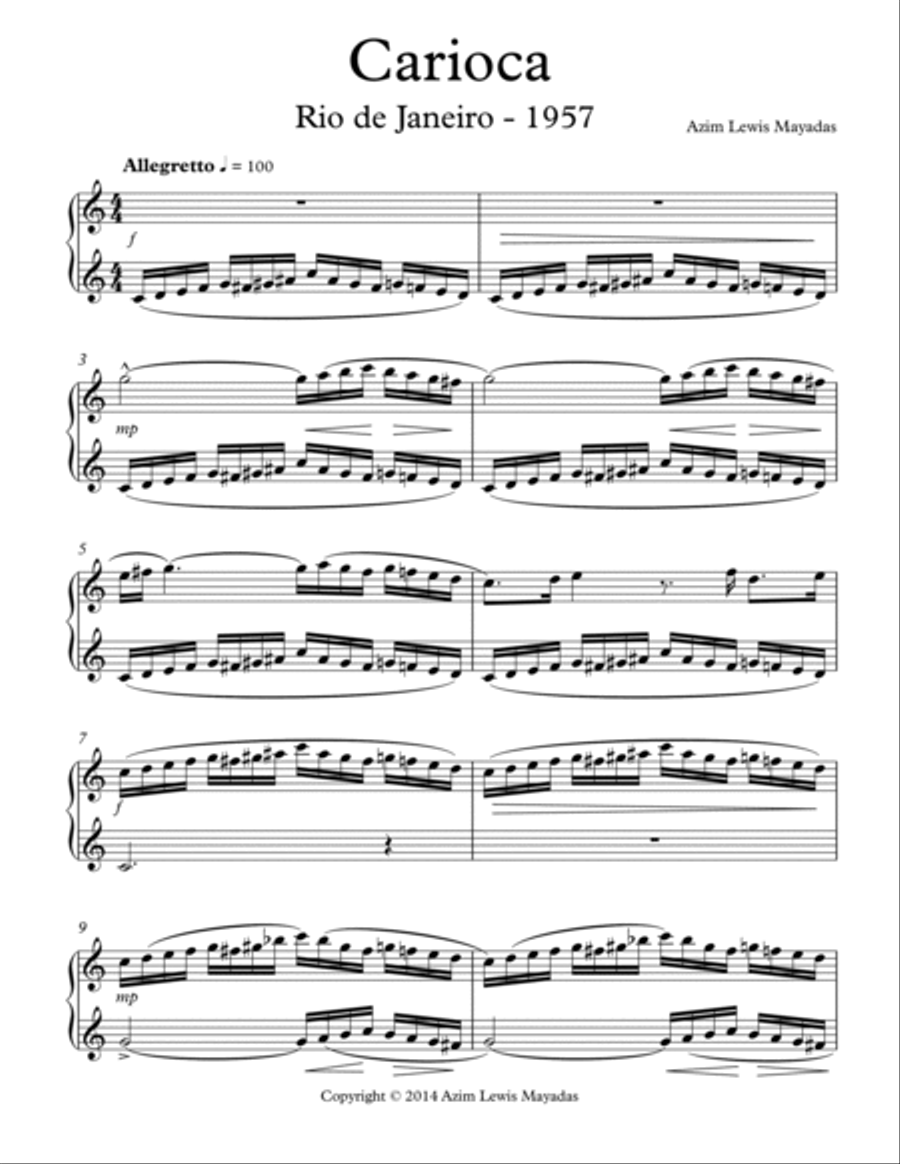 Five World Travel Sketches Piano Solo scores gallery preview page 2