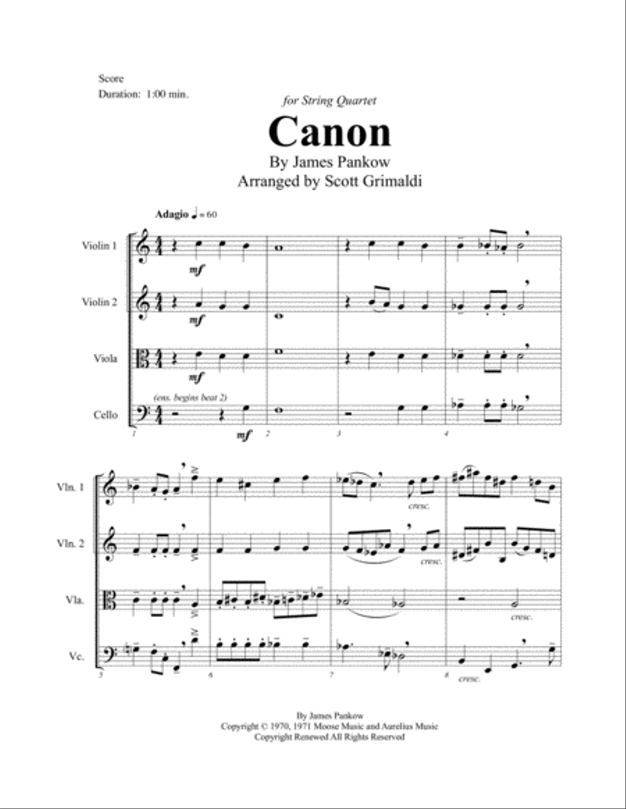 Canon String Quartet scores gallery preview page 2
