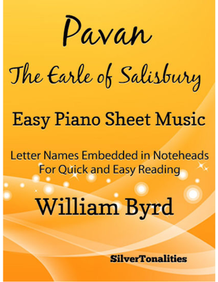 Pavan the Earle of Salisbury Easy Piano Sheet Music