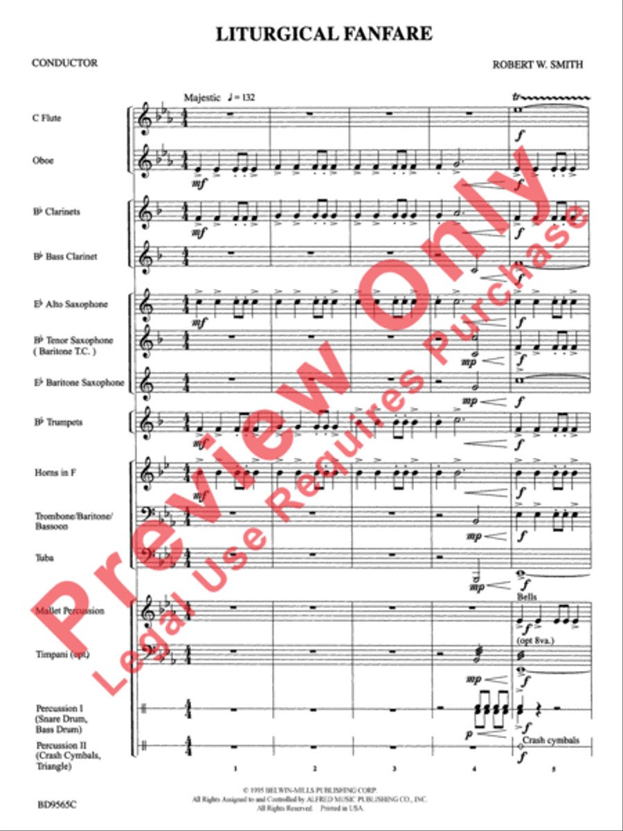 Liturgical Fanfare Concert Band scores gallery preview page 4
