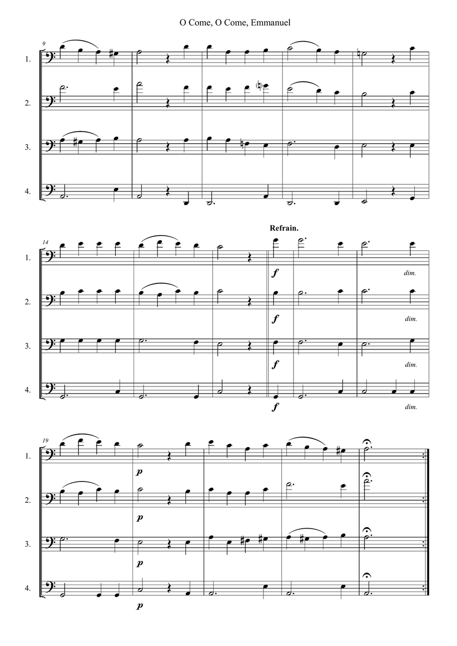 O Come, O Come, Emmanuel O Come, O Come, Emmanuel String Quartet scores gallery preview page 2