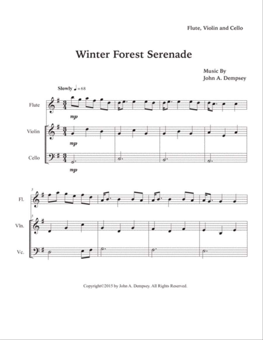 Winter Forest Serenade (Trio for Flute, Violin and Cello) Small Ensemble scores gallery preview page 5