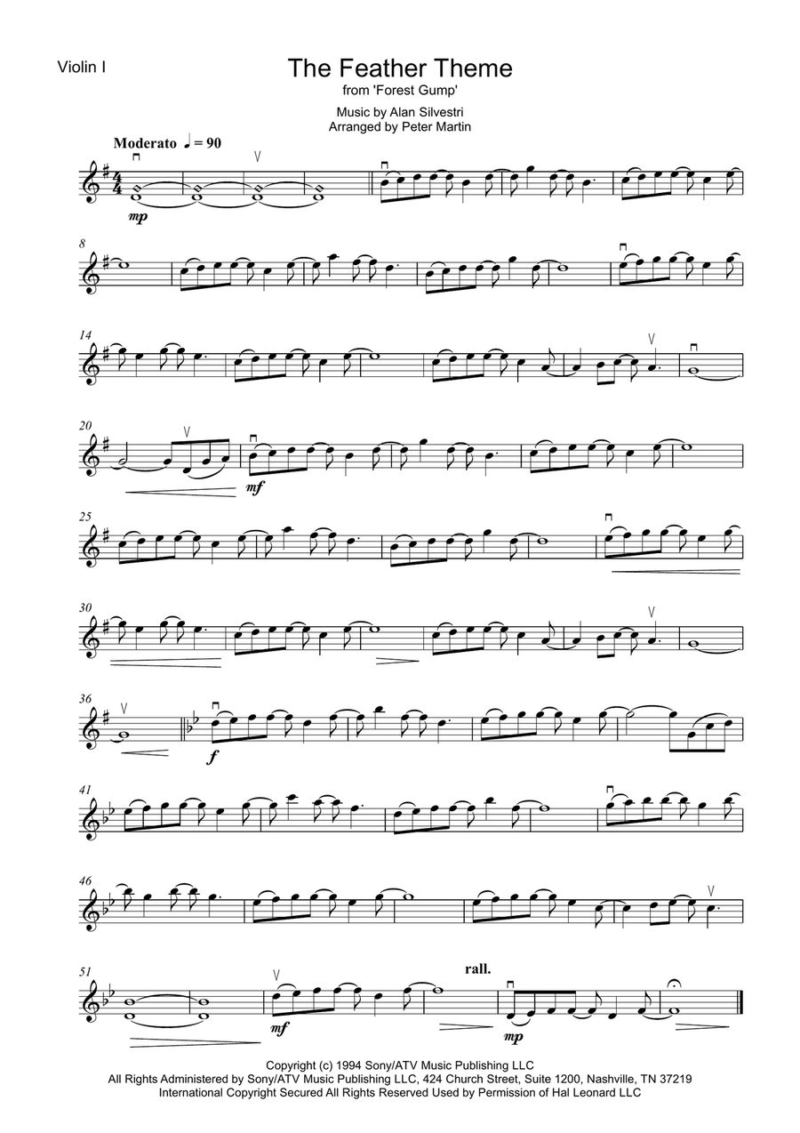 Forrest Gump - Main Title (Feather Theme) from the Paramount Motion Picture FORREST GUMP String Quartet scores gallery preview page 3