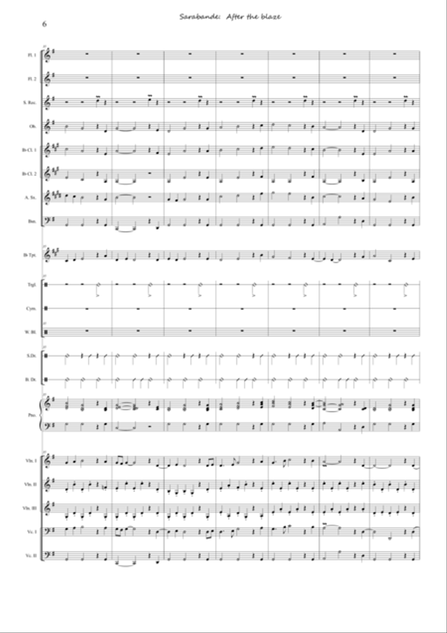 Suite , Sweet Cape Town - 3 Sarabande After the Blaze Concert Band scores gallery preview page 6