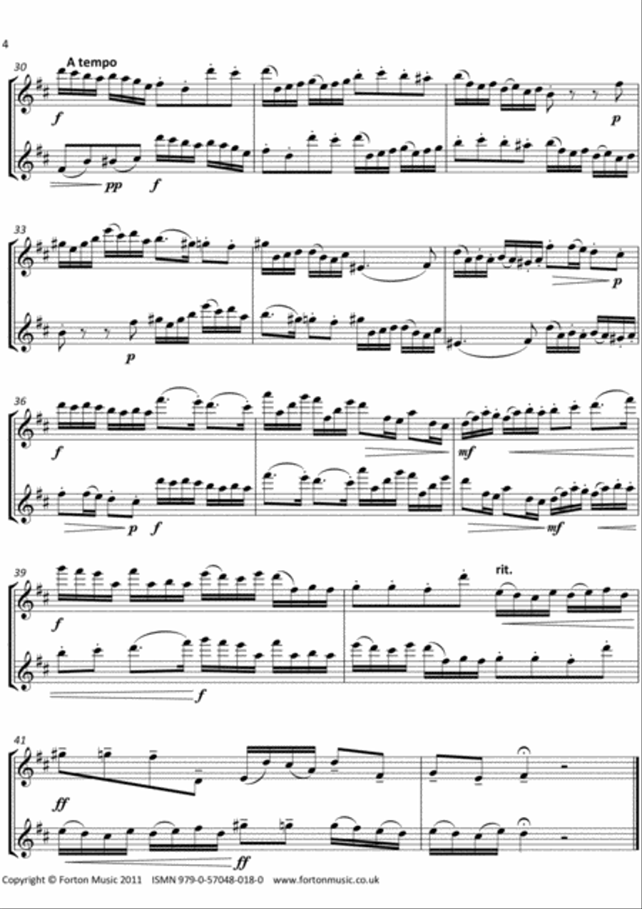 Duo Opus 131 no 3 Flute Duet scores gallery preview page 4
