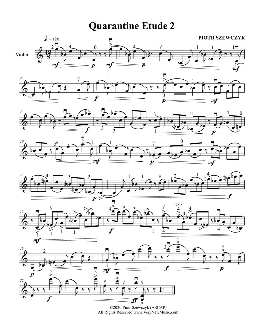 Quarantine Etudes for Violin Violin Solo scores gallery preview page 4