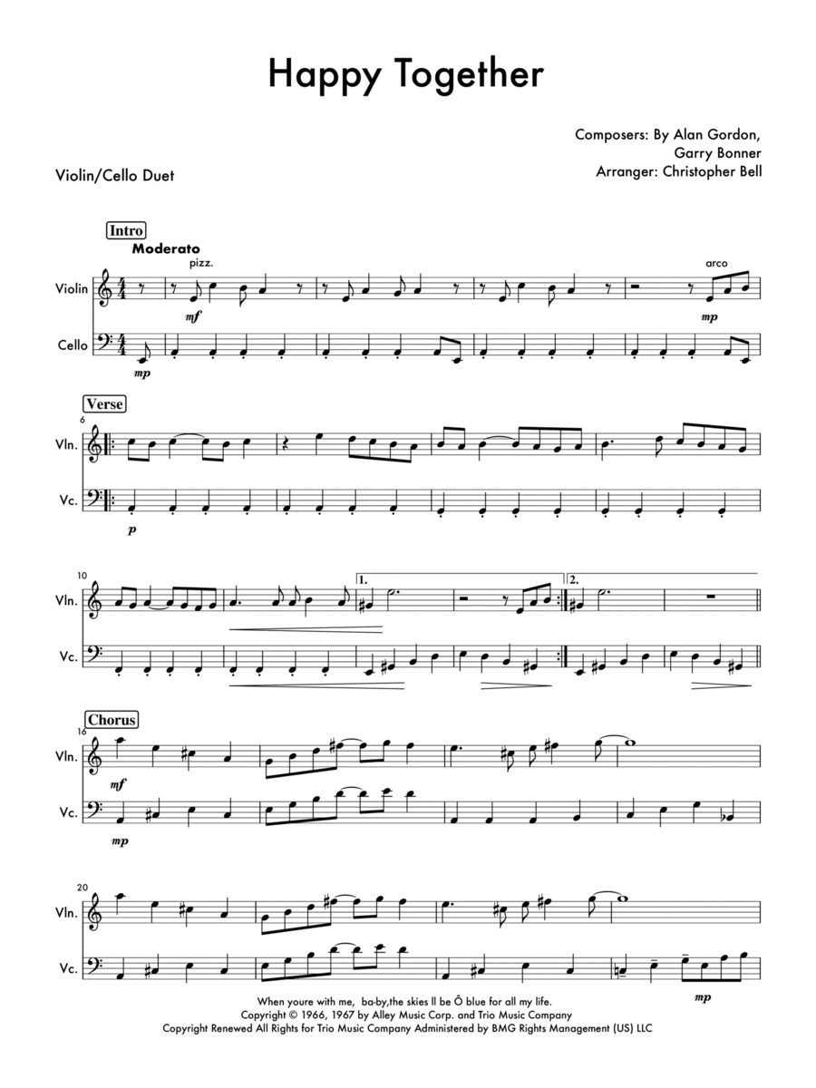 Happy Together String Duet scores gallery preview page 1