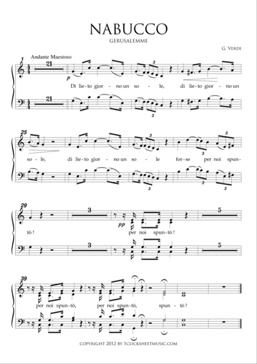Nabucco (Gerusamemme) 4-Part scores gallery preview page 1