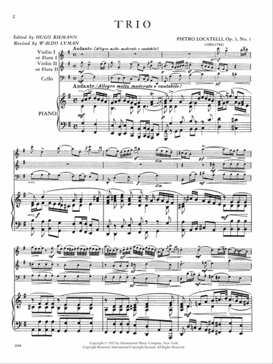 Trio In G Major, Opus 3, No. 1 (With Cello Ad Lib.) Cello scores gallery preview page 2