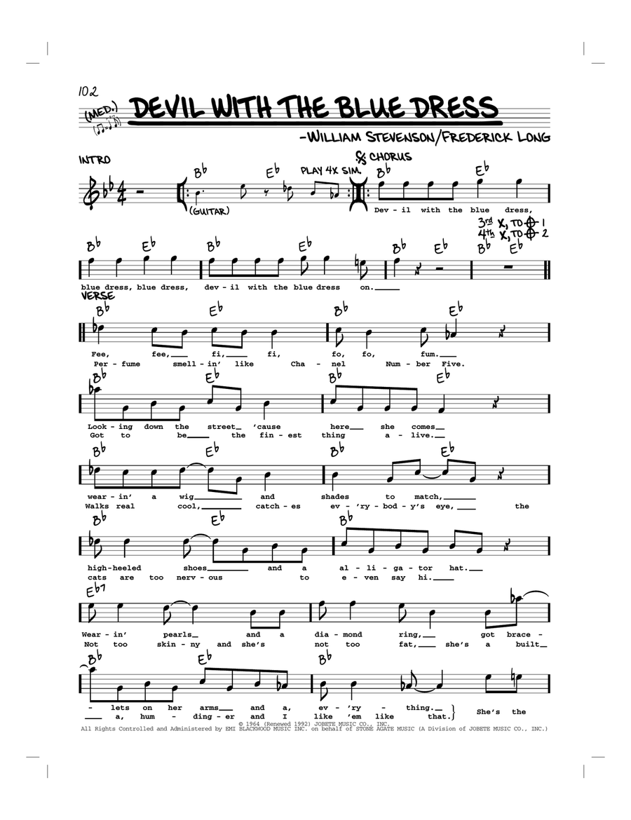 Devil With The Blue Dress Piano scores gallery preview page 1