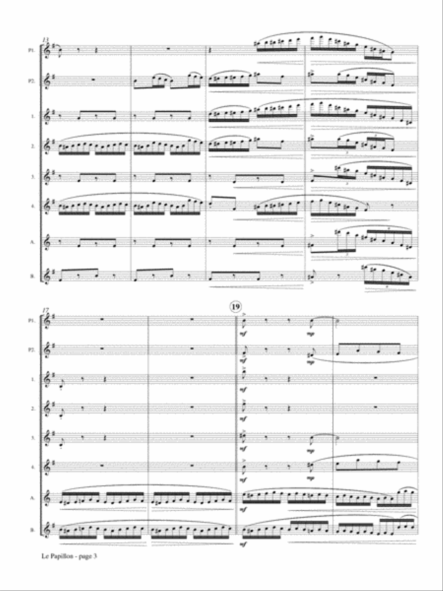 Le Papillon for Flute Choir Flute Choir scores gallery preview page 4