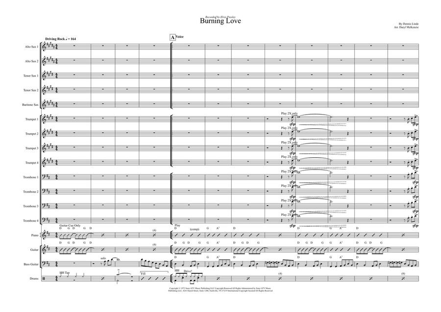 Burning Love Jazz Ensemble scores gallery preview page 1