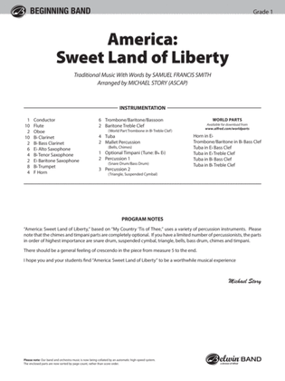 Book cover for America: Sweet Land of Liberty: Score