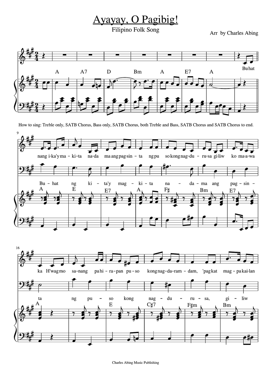 Ayayay, O Pag-ibig 4-Part scores gallery preview page 1