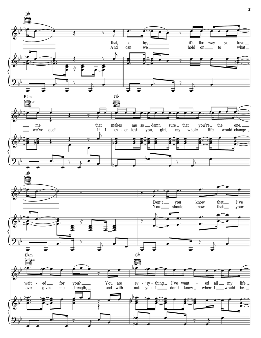 I've Got You Piano, Vocal, Guitar scores gallery preview page 3