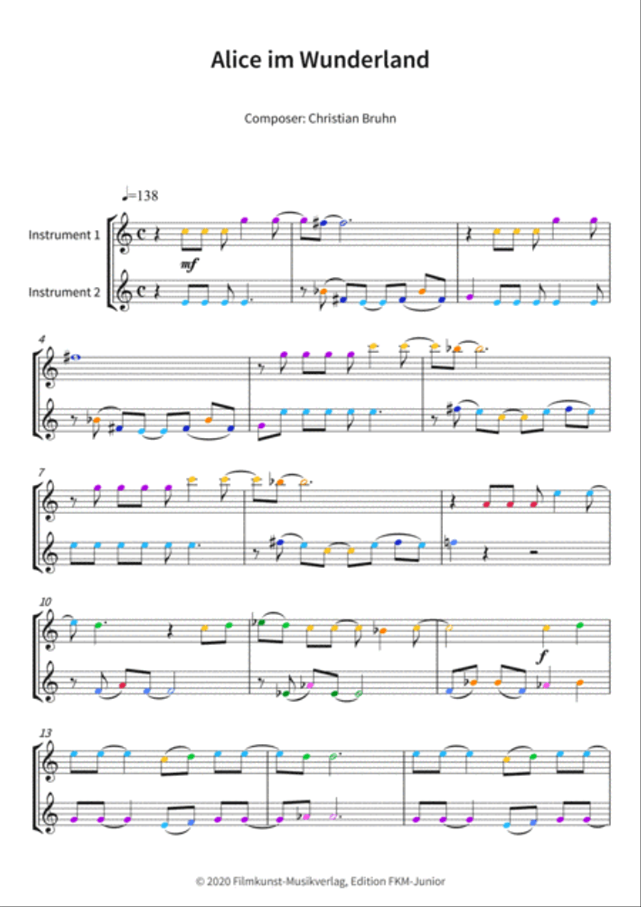 Alice im Wunderland Woodwind Duet scores gallery preview page 3
