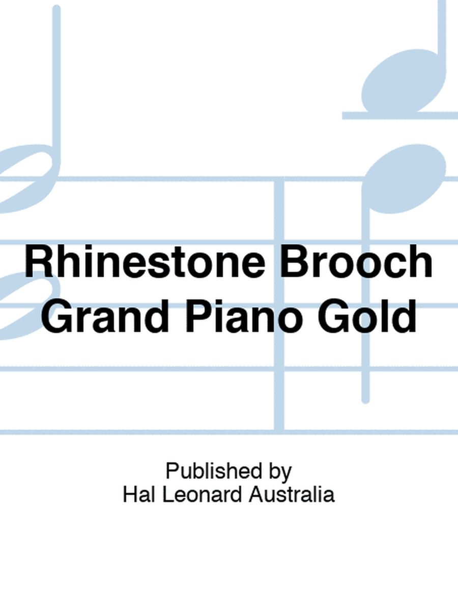 Rhinestone Brooch Grand Piano Gold