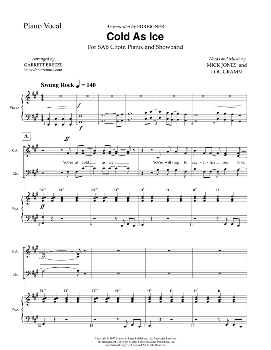 Cold As Ice 3-Part scores gallery preview page 1