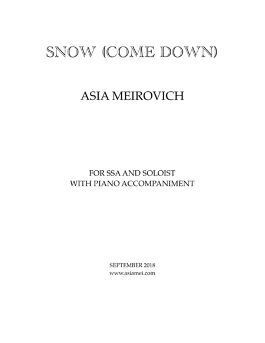Snow (come down) SSA scores gallery preview page 1