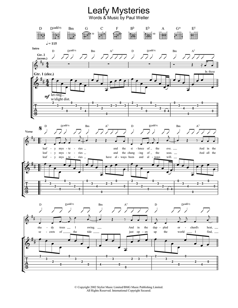 Leafy Mysteries Acoustic Guitar scores gallery preview page 1