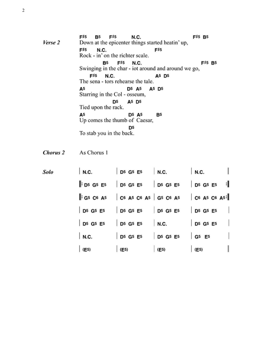 Hail Caesar Hail Caesar Electric Guitar scores gallery preview page 2