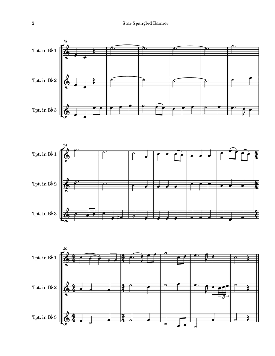 Star Spangled Banner Star Spangled Banner Trumpet Trio scores gallery preview page 2